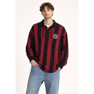 Vintage Polo Jeans Co Ralph Lauren Striped Crest Logo 67 Rugby Long Sleeve Shirt